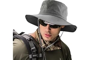 UNIPRIMEBBQ Fishing hat Wide Brim Sun Protection Hat with Breathable Safari hat Fisherman hat Hiking Boonie Hats for Man