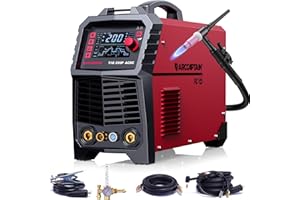 ARCCAPTAIN 7 in 1 TIG Welder AC/DC 200Amp with Pulse, 110V/220V Aluminum Welder Machine with Square/Triangular Wave/Spot TIG/
