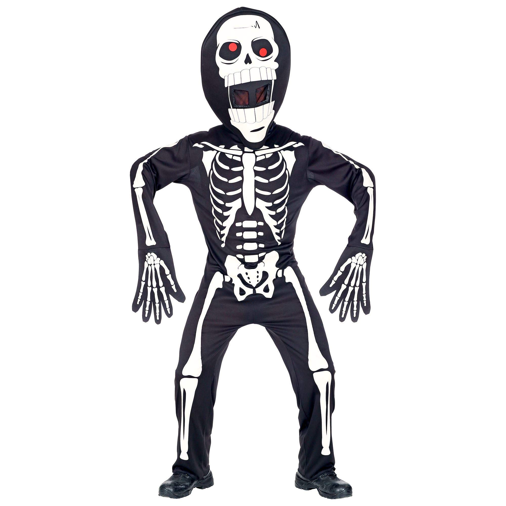 Widmann - Skeleton costume, jumpsuit, giant mask, Halloween, carnival, theme party