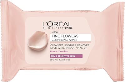 L'Oreal Paris Fine Flowers Cleansing Wipes for Dry Sensitive Skin 25 Pack