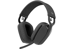 Logitech Zone Vibe 100 Lightweight Wireless Over Ear Headphones with Noise Canceling Microphone, Advanced Multipoint Bluetooth Headset, Works with Teams, Google Meet, Zoom, Mac/PC - Graphite