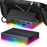 iVANKY 14-in-1 RGB Docking Station for ROG Xbox Ally X(2025)/Steam Deck OLED/Lenovo Legion GoS, 4K@120Hz Foldable Dock with HDMI Gigabit Ethernet 10Gbps USB3.2, SD/TF Slots, 1Gbps Ethernet,100W Charge