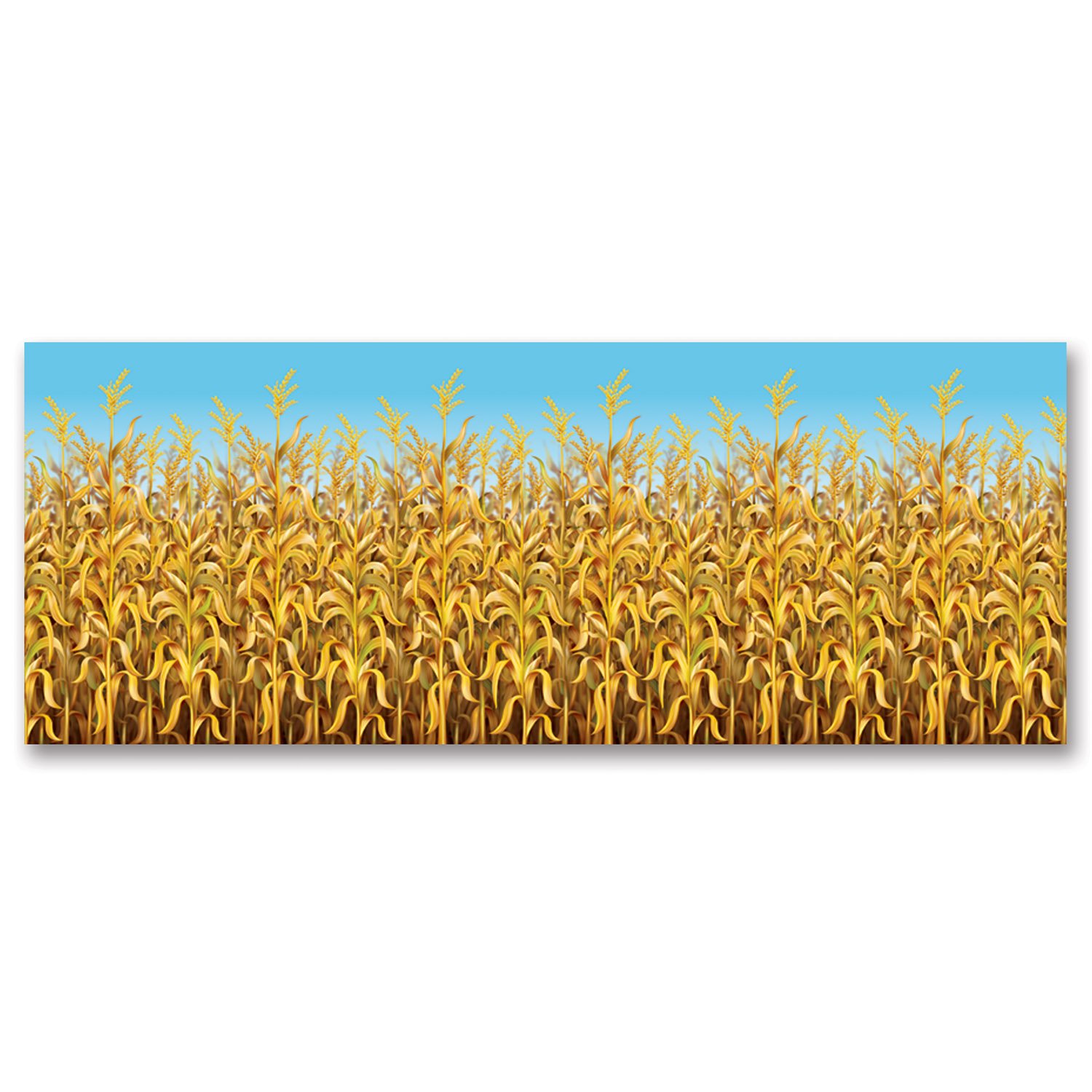 Beistle 90025 Cornstalks Plastic Wall Photography Backdrop Harvest Thanksgiving Decorations Fall Autumn Photo Booth Background