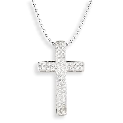 Amazon Silverkyasya シルバー925 クロスネックレス レディース