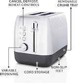 Breville Edge Deep Chassis 2 Slice Toaster Brushed Stainless Steel VTT981 view 6