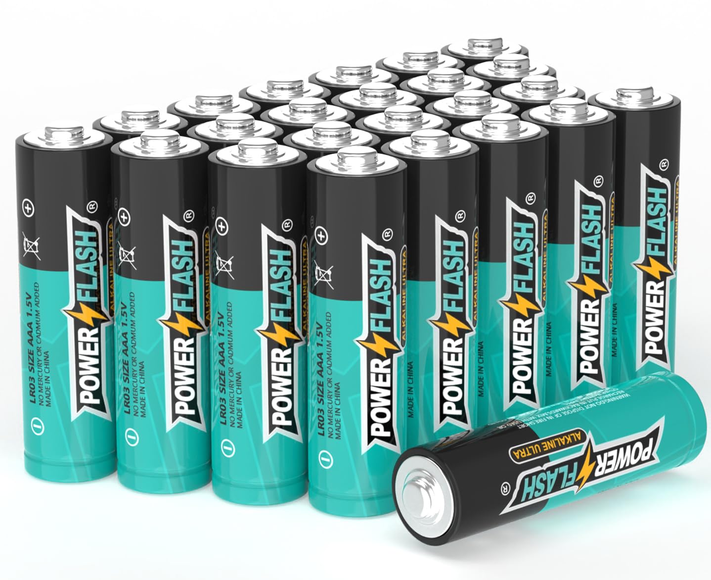 POWER FLASH AAA Batteries 24 Pack (with New Life Date) Long Lasting