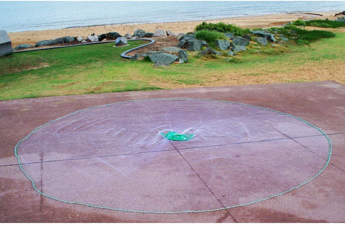 Winged Fish Cast Net, Elite Series: Chain Bottom & Six Panel; 5, 6, 7, 8, 9, 10 or 12 FT (3/8", 1/2" or 1" mesh)
