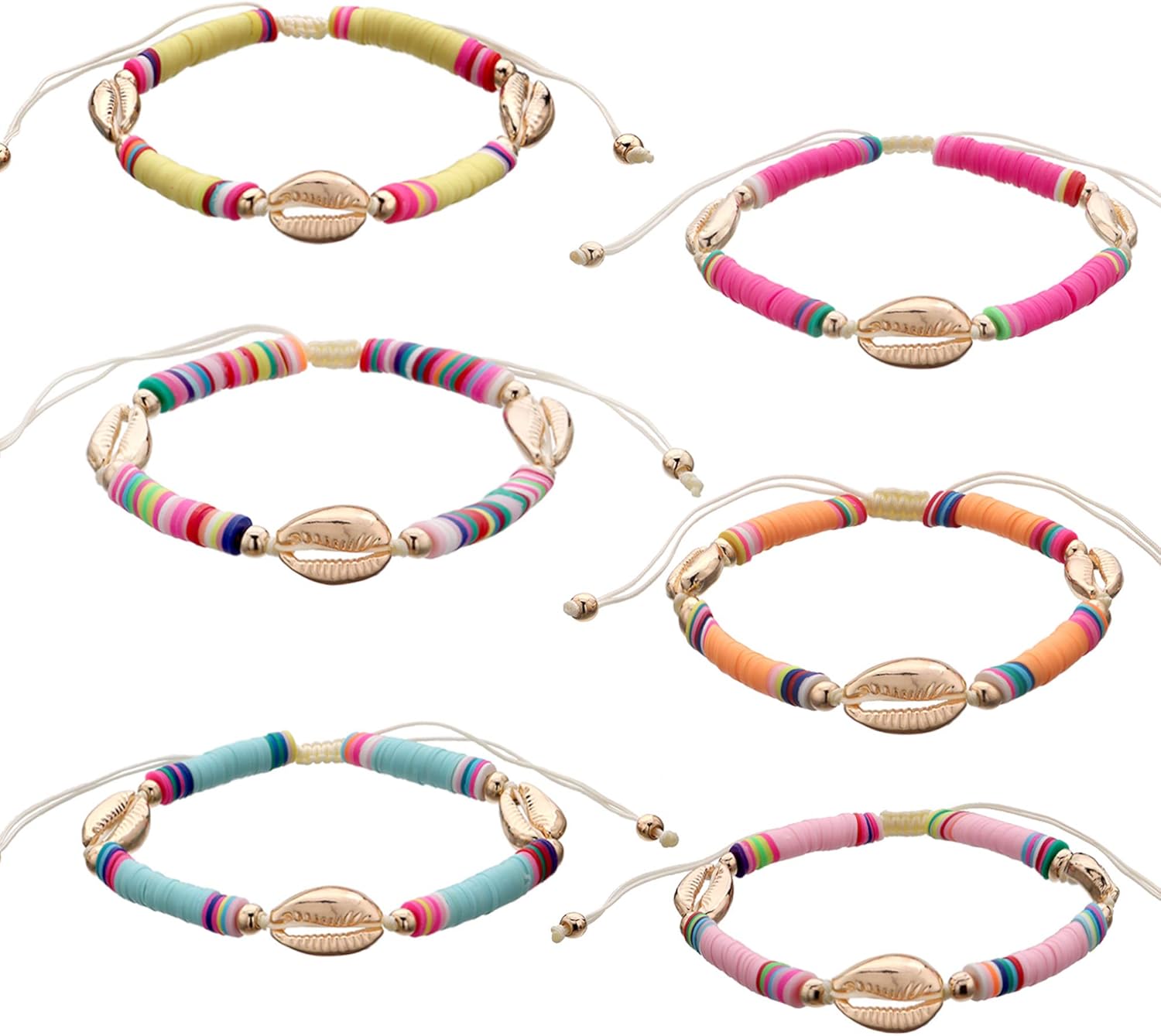 ZWGYS Anklets for Women Boho Shell Anklet Clay Beaded Anklets Cute