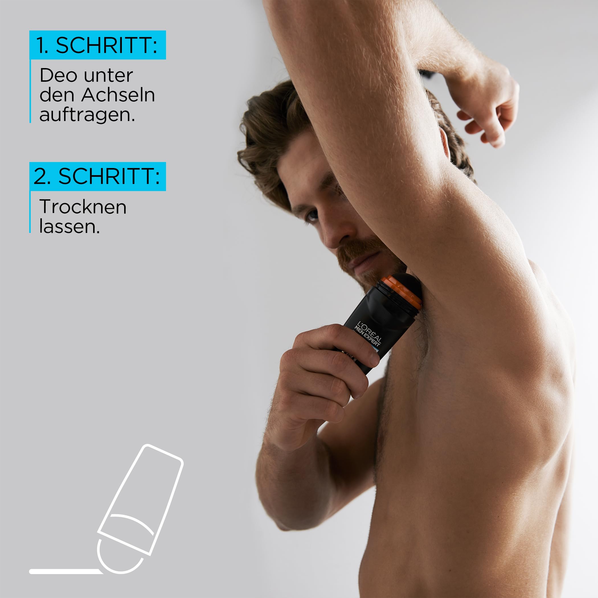 L'Oréal Men Expert XXL 5in1 Deoroller für Männer, Deo Roll-On gegen starken Schweißgeruch, Schwitzen, Achselnässe und weiße Rückstände, Herren 48H Deodorant ohne Alkohol, Carbon Protect, 1 x 100 ml 5