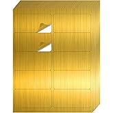 STARLIBOO Shipping Labels Stickers, 2"×4" Gold Printable Mailing Labels for Laser/Inkjet Printing- Matte Gold, Permanent Adhesive Stickers