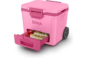 Ninja FrostVault 42qt Wheeled Cooler with Cold Dry Zone | Integrated Fridge-Temp Dry Storage Drawer | Premium Heavy-Duty Insu