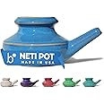 Baraka Handcrafted Ceramic Neti Pot - Sinus Tool Kit for Home - Nose & Nasal Cleaner - Dishwasher Safe - Durable Ceramic Neti Pot - Food Grade Ceramic Glazes - Lightweight - Made in USA - 10oz (Blue)