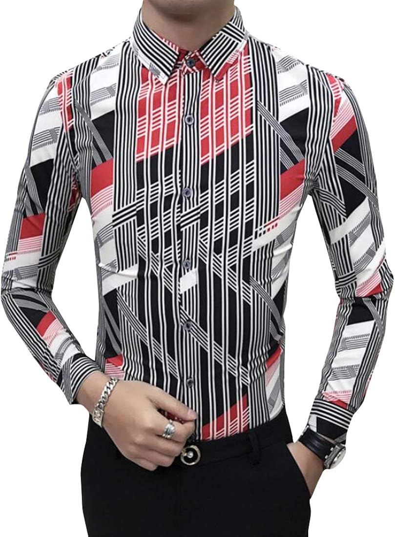 Shirts SHOWNO Mens Trendy Slim Floral 