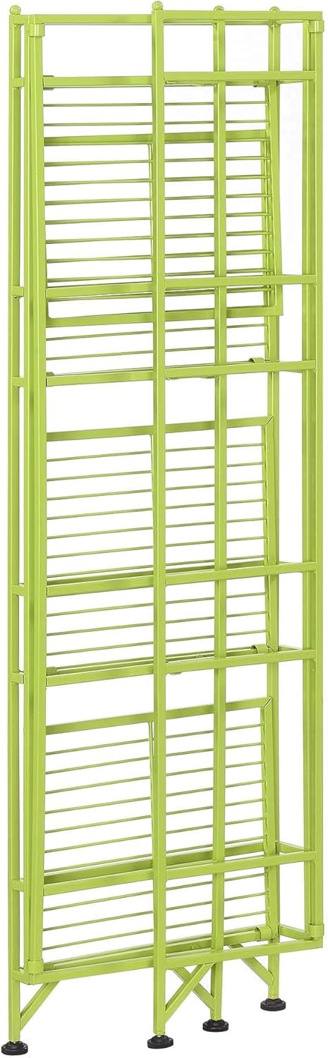 Convenience Concepts Xtra Storage 5 Tier Folding Metal Shelf, White: Furniture & Decor