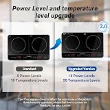 AAOBOSI Double Induction Hob Induction Cooker 2800W Dual Zone Portable Glass view 2