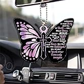 Talataca Jesus Faith God I Can Only Imagine Christian Purple Butterfly 2D Flat Car Rear View Mirror Accessories Christmas Tree Ornament Decoration Hanging Charm Interior Rearview Pendant Decor Gift