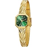 BERNY Vintage Gold Watches for Women, Octagonal Dainty Women's Wrist Watch, Ladies Analog Quartz Watches for Small Wrists, Waterproof All Stainless Steel Sunray Dial Luxury Birthday Present