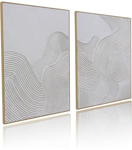 INK+IVY Abstrakte Chevron Leinwand – 61x91cm, Marineblau/grau, Mit Gelbeschichtung