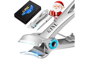 GJNL Stocking Stuffers Gifts for Men, Toenail Clippers for Men Thick Nails, Heavy Duty Very Sharp Ingrown Nail Clippers Christmas Xmas Presents for Girls, Sliver