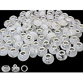 White European Craft Beads for Jewelry Making - Large Hole Resin Beads for DIY Charm Bracelets, 140pcs 14mm Rondelle Slide Charms (PT412)