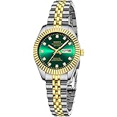 NIBOSI Watches for Women Analog Quartz Stainless Steel Dial with Day Date Luminous Waterproof Dainty Classic Luxury Diamond Elegant Dress Women's Watch for Small Wrists