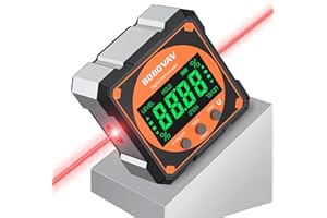 BOBOVAV Digital Angle Finder with Laser, 4 * 90° Rechargeable 4-Side Strong Magnetic Digital Angle Gauge Level with Electroni