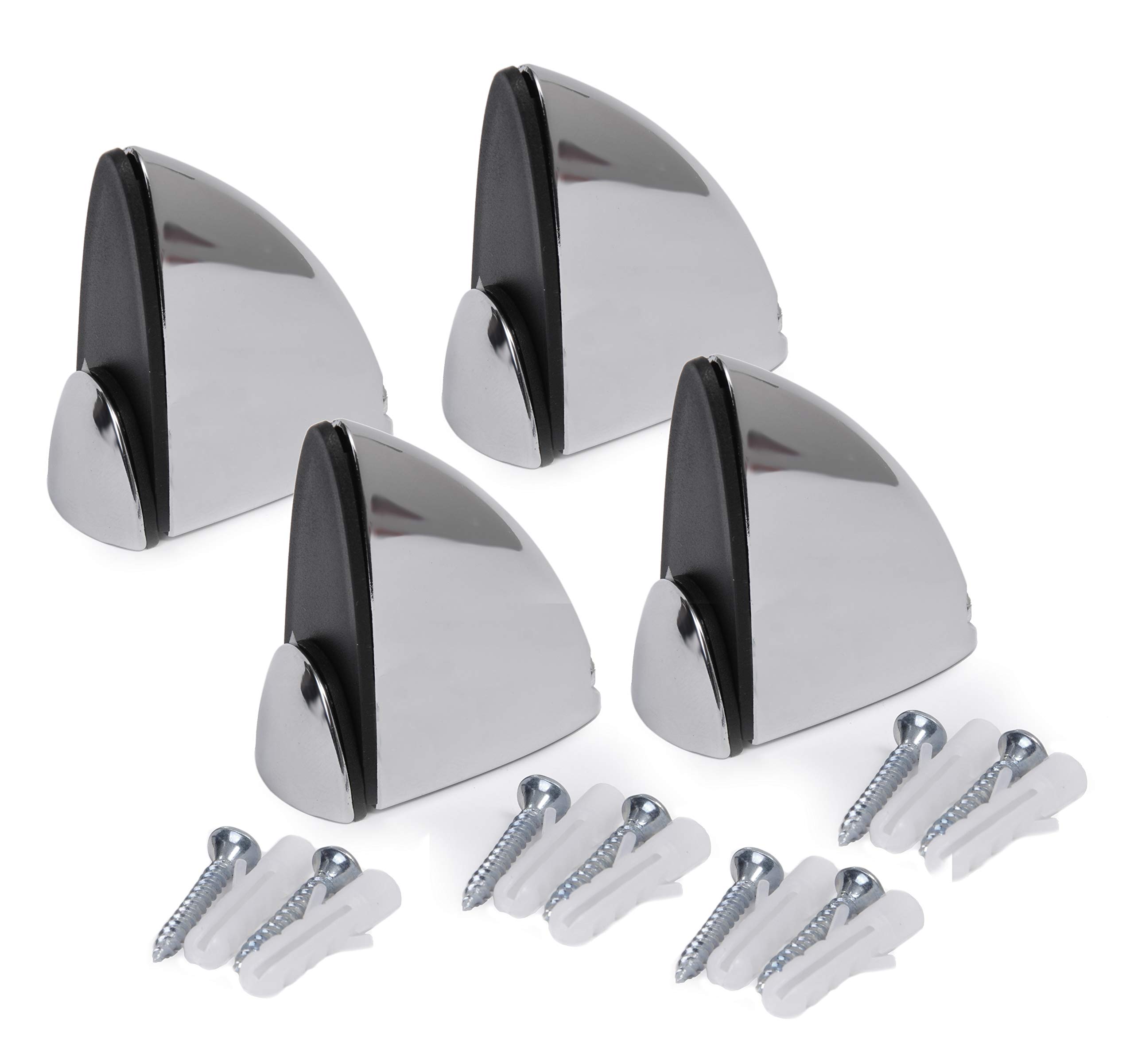 BSM Marketing Large Chrome Finish Steel Adjustable Glass Shelf Support Brackets Up To 10mm Glass (4)