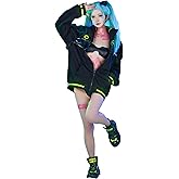 Cosplay.fm Women’s Cosplay Costume Punk Jacket Set with Shoe Cover Hair Band and Stickers