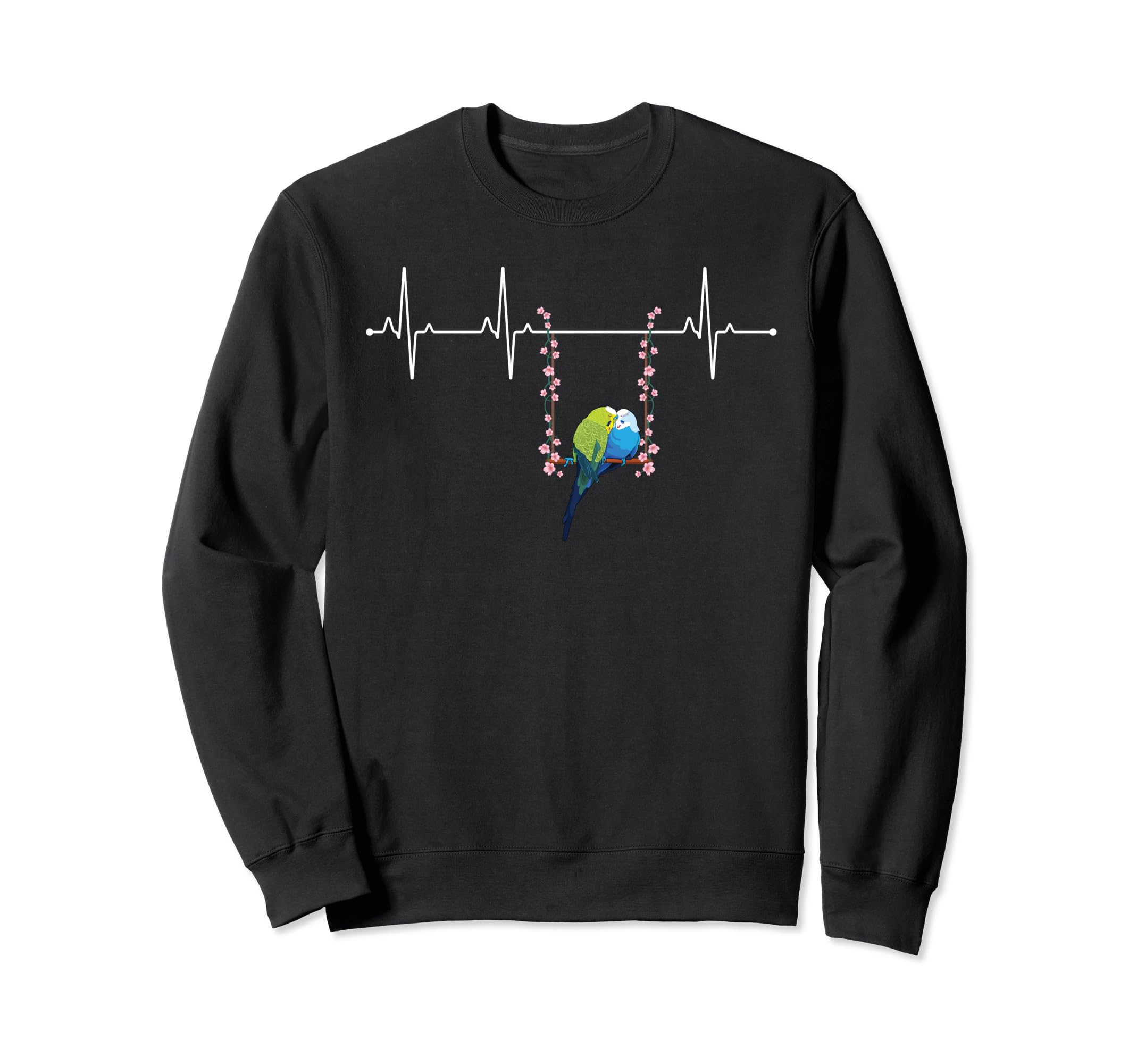 Heartbeat swing Budgie ECG, budgie Sweatshirt