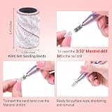 MelodySusie Nail Drill Sanding Bands 100Pcs 240 Grit Zebra Mandrel Bits view 2