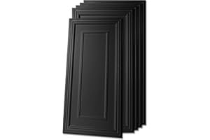 Art3d (12 Pack) PVC Ceiling Tiles 24x48 Drop Ceiling Panels for Interior Wall Decor, 3D Textured Panels & Wall Decor for Home/Office, Covers 96 Sq.Ft., Black