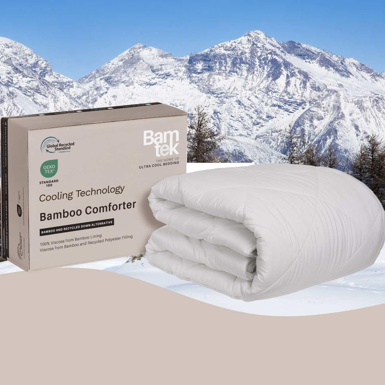 Photo 1 of Bamtek 100% Viscose Derived from Bamboo Comforter, Cooling Comforter, Duvet Insert, Breathable, Extra Fluffy, Lightweight Comforters, Queen Size