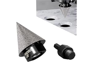 REKCKRUL Diamond Beveling Chamfer Bits with M14 Hex Shank for Tile, Marble, Granite & Porcelain – 1-3/8" (35mm) M14 Thread Angle Grinder Tool, Enlarge & Shape Holes, Smooth Edges, Dry/Wet Use