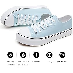 FRACORA Womens White Canvas Sneakers Low Top Canvas