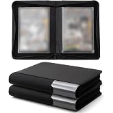 Zhehao 2 Pack Comic Book Binder, 40 Sleeves, Holds up to 80 Comics, Black | Designed for Comic Collectors, Zippered PU Leather Cover, Clear Double Sided Sleeves Support Storage and Display