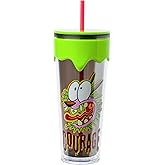 Silver Buffalo Courage the Cowardly Dog, Plastic Drip Tumbler, 26oz | 0.77 Liters