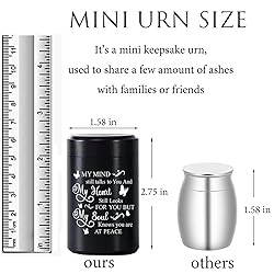 DAIFFUNE Small Urns for Ashes - Set of 2，2.7 Inch