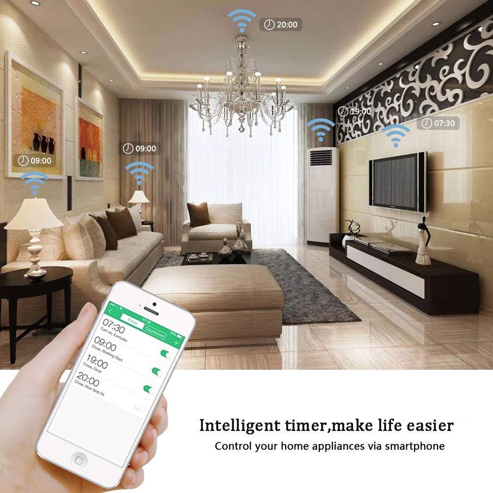 Wifi Smart Plug -15A Mini Usb Dimmer Socket Outlet Works with Alexa IFTTT/Google Home Compatible (APP Remote Control/Timer Switches/Voice/ No Hub Required)