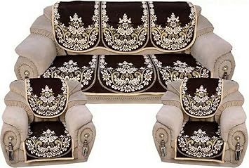 ElegantHomes Latest 5 Seater Sofa Cover - Set of 6 - Coffee