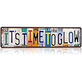 CHCdecor Vintage It's Time To Glow Street Sign Wall Decor Metal Tin Signs for Bar Home Bedroom Garage,16x4 Inch Aluminium