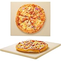 Unicook Pizza Stone for Oven and Grill, 13 inch Square Heavy Duty Ceramic Pizza Pan, Thermal Shock Resistant Baking Stone for