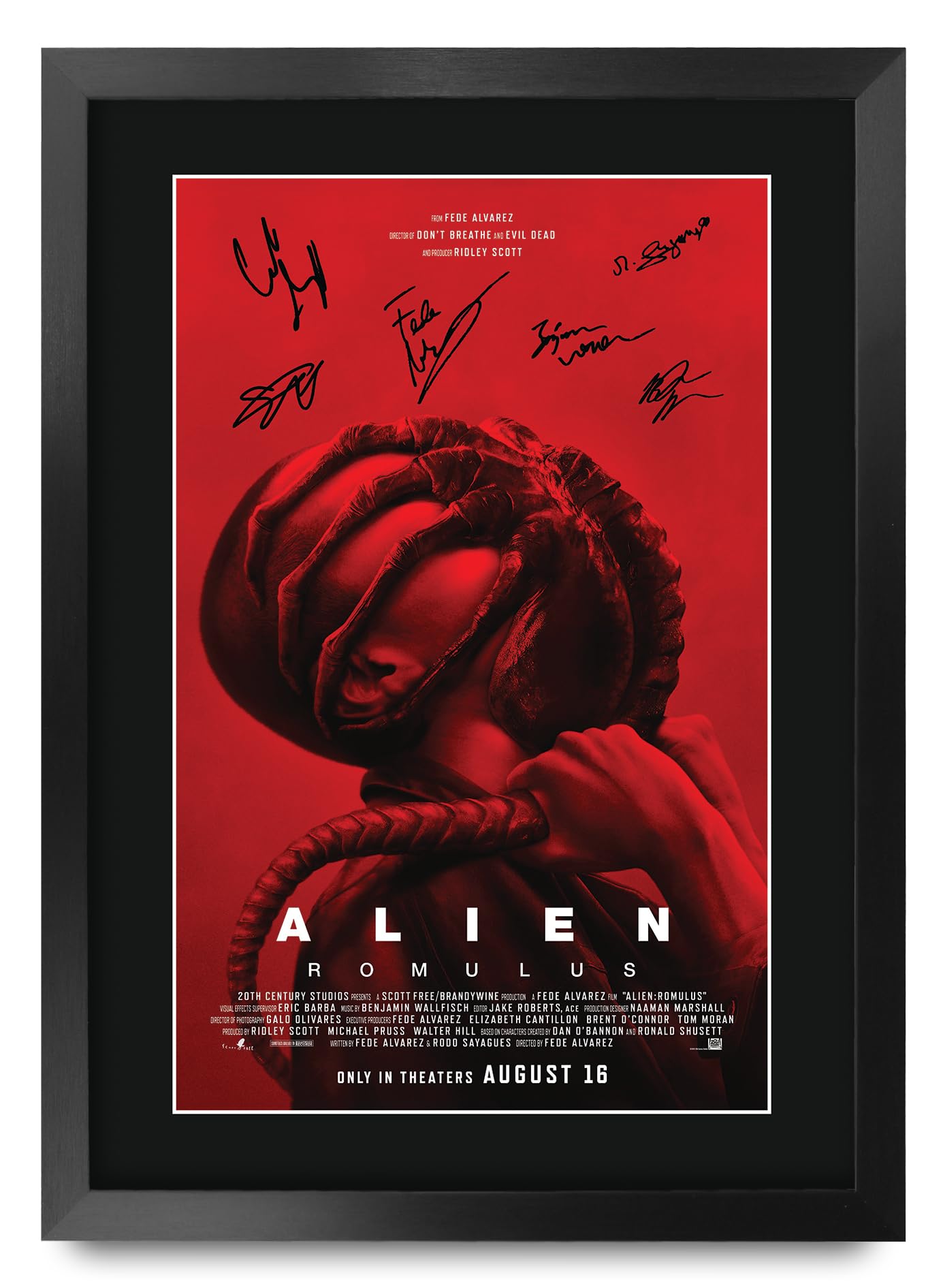 HWC Trading Alien Romulus Gifts Printed Poster Signed Autograph Picture for Movie Memorabilia Fans - A3 Framed