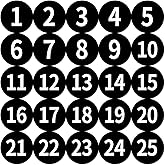 1-25 Circle Numbered Vinyl Stickers,Anti-Fading Waterproof 1.2 in Self Adhesive Die Cut Consecutive Number Vinyl Decal,Produc