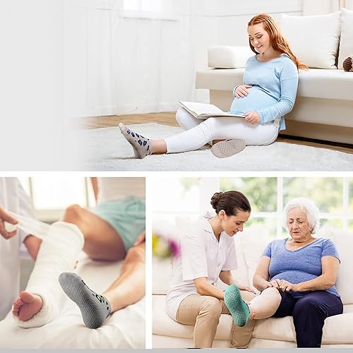 unenow Unisex Non Slip Grip Socks with Cushion for Yoga Pilates