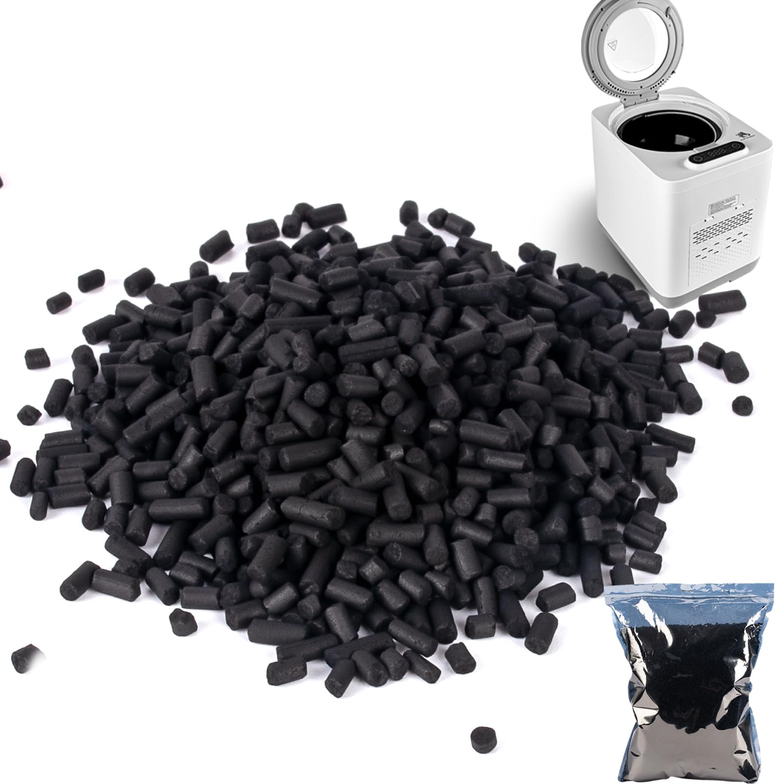 Photo 1 of Premium Activated Carbon, Filter Media for Aquariums, Fish Tank, Pond, Swimming Pool, Bulk Charcoal Pellets Replacement for Electric Composter