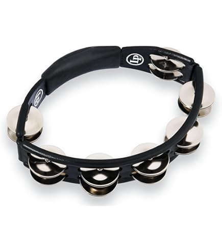 Amazon.com: RhythmTech RT1010 Tambourine, Nickel Jingles, Black
