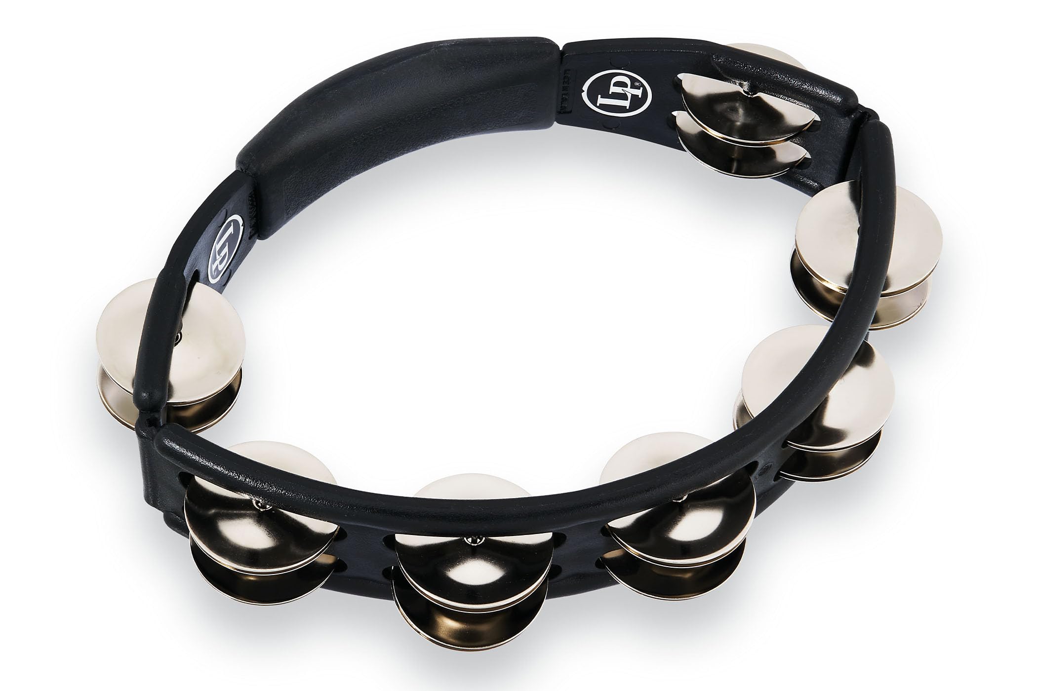 LP Latin Percussion Tambourin Cyclop Handmodell schwarz Stahlschellen zweireihig LP150 — image 1