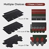 INMOZATA 18pc Asphalt Roof Shingles Self Adhesive 2.61sqm Black 100x33cm view 2
