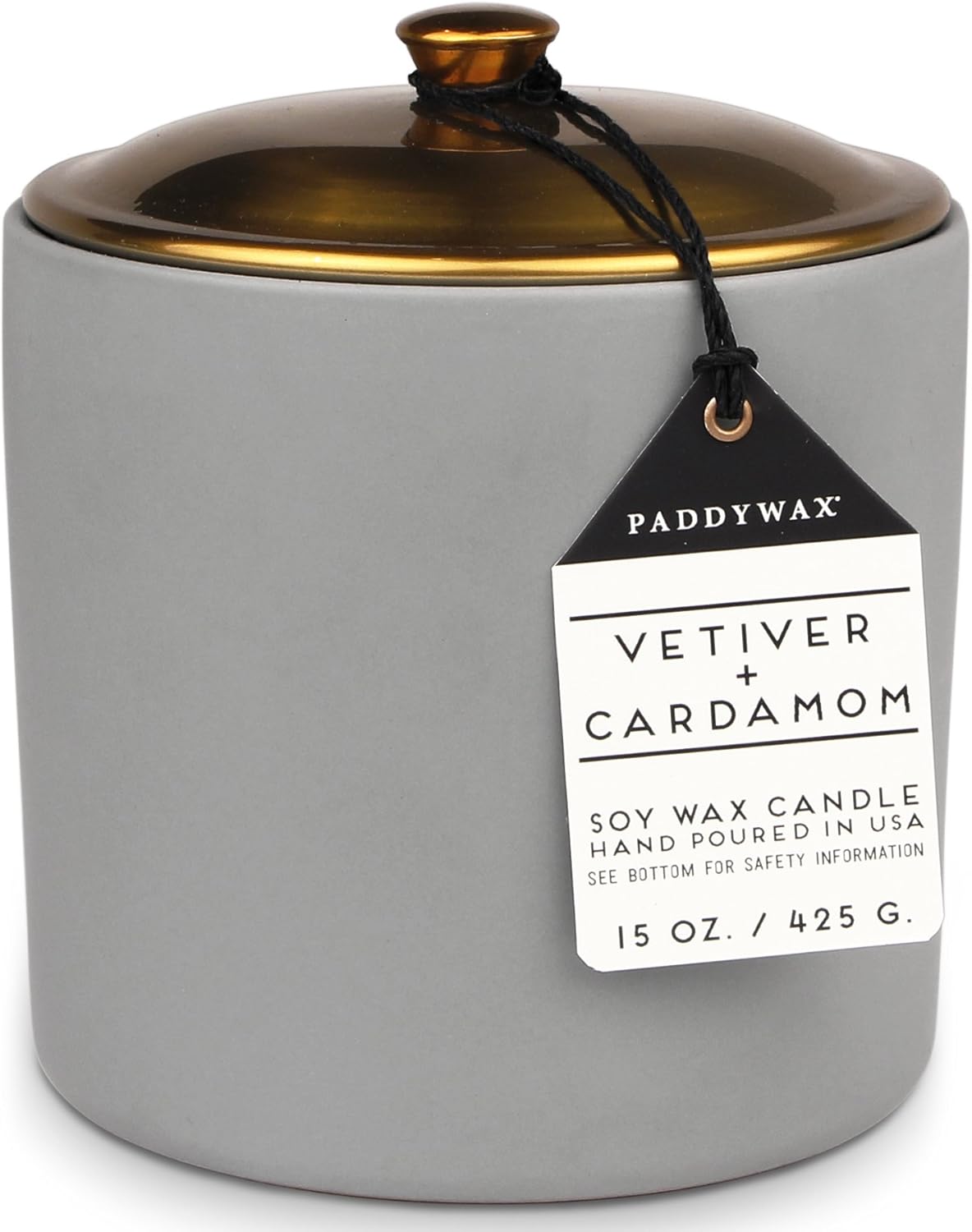 Paddywax Candles HY1501Z Hygge Collection Scented Soy Wax Candle, 15-Ounce, Vetiver & Cardamom, Vetiver + Cardamom, 15 oz