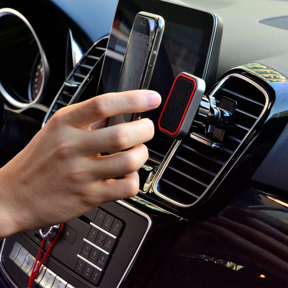 Glamore Magnetic Car Mount 360°Rotation Air Vent Car Phone Holder for iPhone X 8 Plus 7 6s SE Samsung Galaxy S5/S6/S7/S8 & other Smartphone